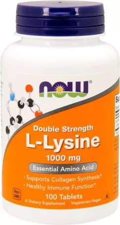 Амінокислота Now Foods Лізин 1000 мг 100 таблеток (733739001139)