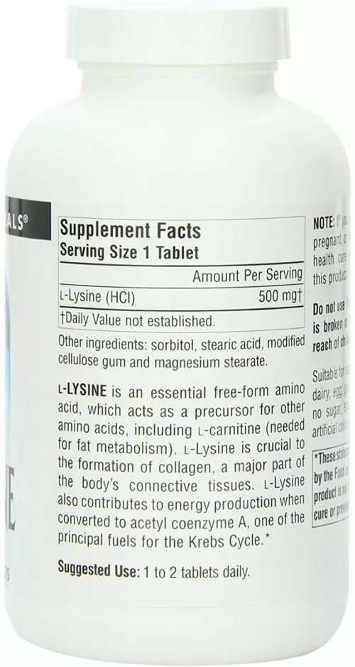 Амінокислота Source Naturals Лізин 500 мг 250 таблеток (21078001409) - фото №2