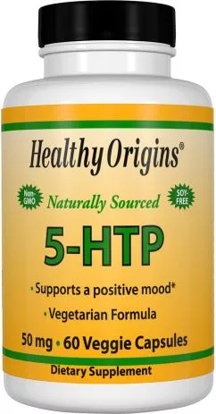 Амінокислота Healthy Origins 5-HTP (Гідрокситриптофан) 50 мг 60 гелевих капсул (603573350710)