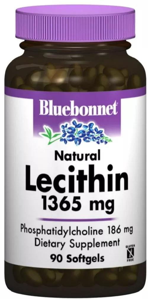 Аминокислота Bluebonnet Nutrition Натуральный лецитин 1365 мг 90 желатиновых капсул (743715009240) - фото №3