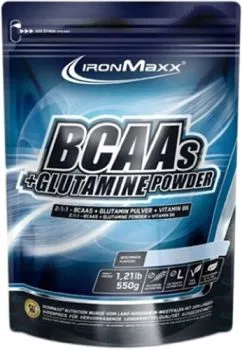 Аминокислота IronMaxx BCAAs + Glutamine Powder 550 г Голубая малина (4260426833408)