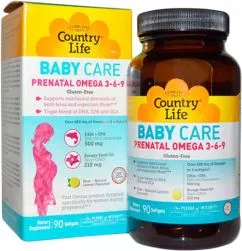 Жирные кислоты Country Life Prenatal Omega 3-6-9 90 капсул (015794041061)