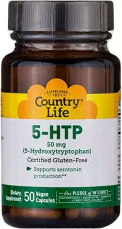 Амінокислота Country Life 5-HTP 50 капсул (015794016502)