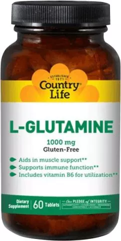Амінокислота Country Life L-Glutamine 1000 м г 60 таблеток (015794011910)