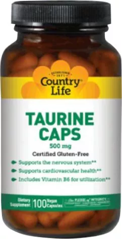 Аминокислота Country Life Taurine 500 г 100 капсул (015794014065)