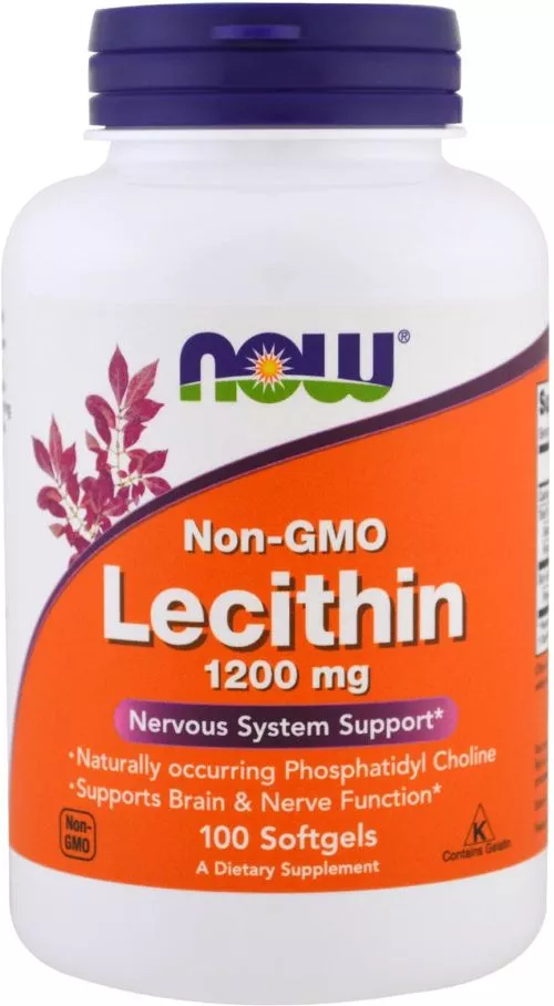 Аминокислота Now Foods Лецитин 1200 мг 100 желатиновых капсул (733739022103) - фото №3