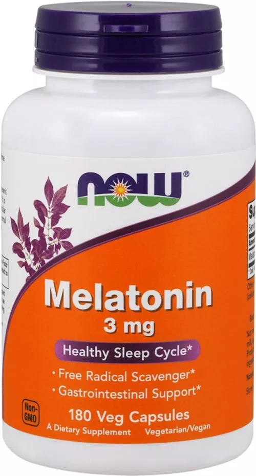 Аминокислота Now Foods Мелатонин 3 мг 180 порошковых капсул (733739032577) - фото №3