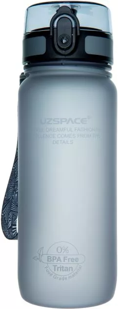 Пляшка для води Uzspace Frosted 650 мл Сіра (6955482370988)