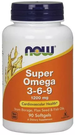 Жирні кислоти Now Foods Super Omega 3-6-9 1200 мг 90 капсул (733739018397)