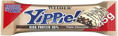 Протеїновий батончик Weider Yippie! 45 г Triple Chocolate 12 шт. (4044782905579) - фото №2