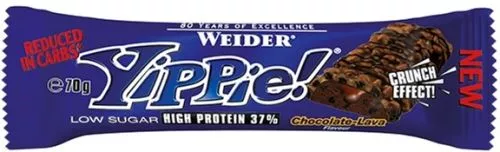 Протеиновый батончик Weider Yippie! 70 г Chocolate-Lava 12 шт. (4044782906170) - фото №2