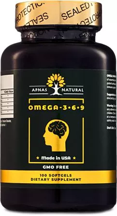 Жирні кислоти Apnas Natural омега 3-6-9 1005 мг 100 капсул (603051082188)