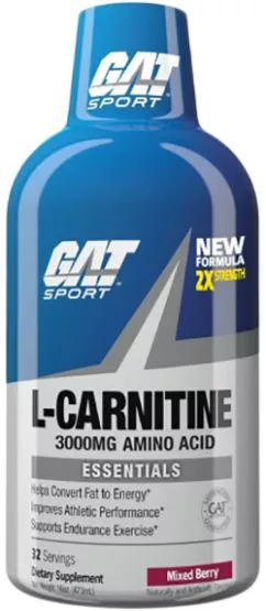Жироспалювач GAT L- Carnitine 1500 мг 473 мл Ягідне асорті (816170022847)