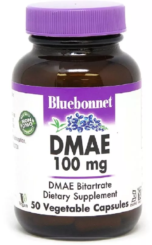 Амінокислота Bluebonnet Nutrition Диметиламіноетанол DMAE 100 мг 50 рослинних капсул (743715010888) - фото №2