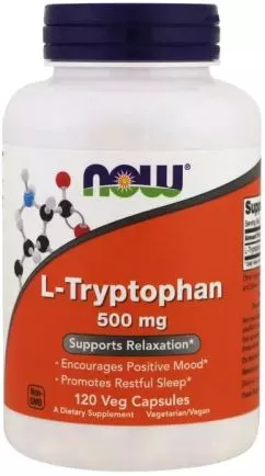 Амінокислота Now Foods L-Триптофан 500 мг 120 рослинних капсул (733739001672)