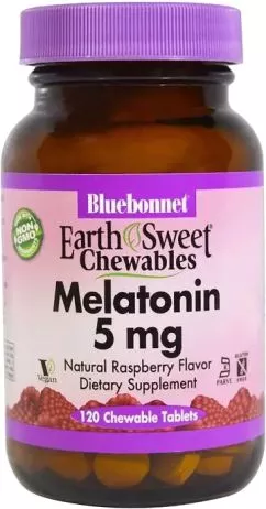 Аминокислота Bluebonnet Nutrition Мелатонин 5 мг 120 таблеток со вкусом малины (743715009974)