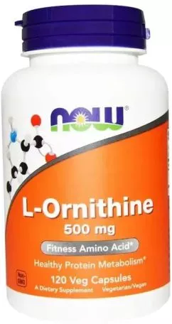 Амінокислота Now Foods L-Ornithine 500 мг 120 капсул (733739001221)