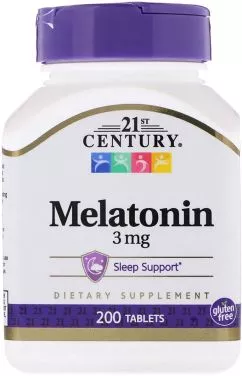 Амінокислота 21st Century Мелатонін 3 мг 200 таблеток (740985227213)