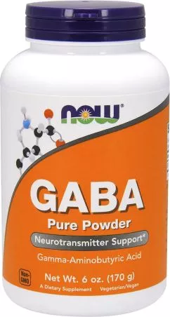 Аминокислота Now Foods GABA (Гамма-аминомасляная кислота) Порошок, 170 г (733739002150)