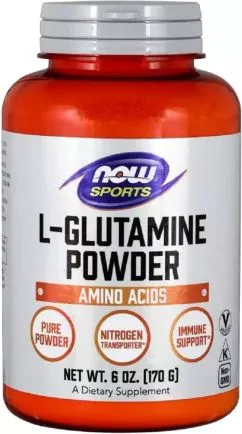 Амінокислота Now Foods: Глутамін у порошку, L-Glutamine Powder 170 г (733739002204)