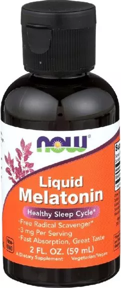 Мелатонін NOW Liquid Melatonin 2 рідкі унції 59 мл (733739032614)