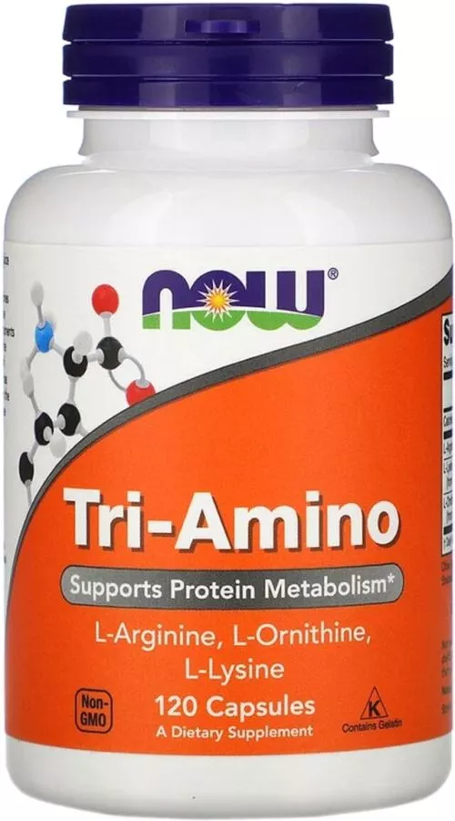 Амінокислота Now Foods: Аргінін, Лізин, Орнітин, Tri-Amino 120 капсул (733739001528) - фото №2