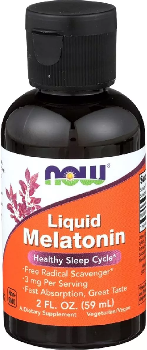 Мелатонин NOW Liquid Melatonin 2 жидкие унции 59 мл (733739032614) - фото №2