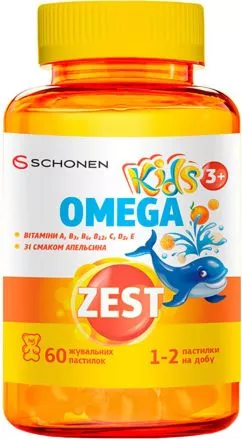 Зест ZEST Kids Omega Витамины №60 жевательных пластинок (000001226)
