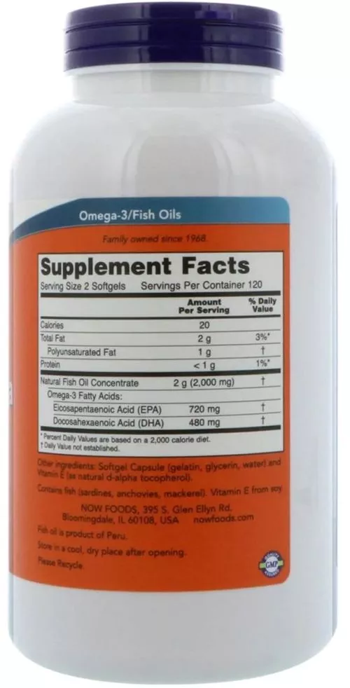 Жирні кислоти Now Foods Super Omega EPA 1200 мг 240 капсул (733739016836) - фото №2