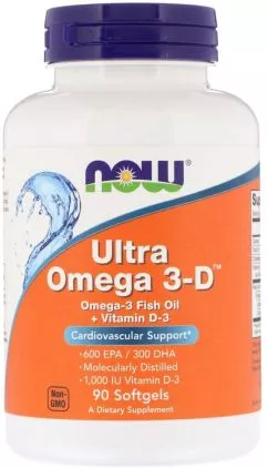 Жирні кислоти Now Foods Ultra Omega-3-D 90 капсул (733739016638)