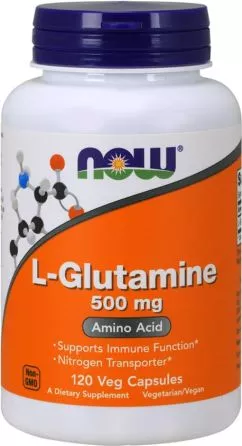 Амінокислота Now Foods L-Глутамін 500 мг 120 гелевих капсул (733739000927)