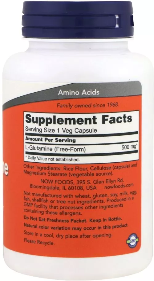 Амінокислота Now Foods L-Глутамін 500 мг 120 гелевих капсул (733739000927) - фото №2
