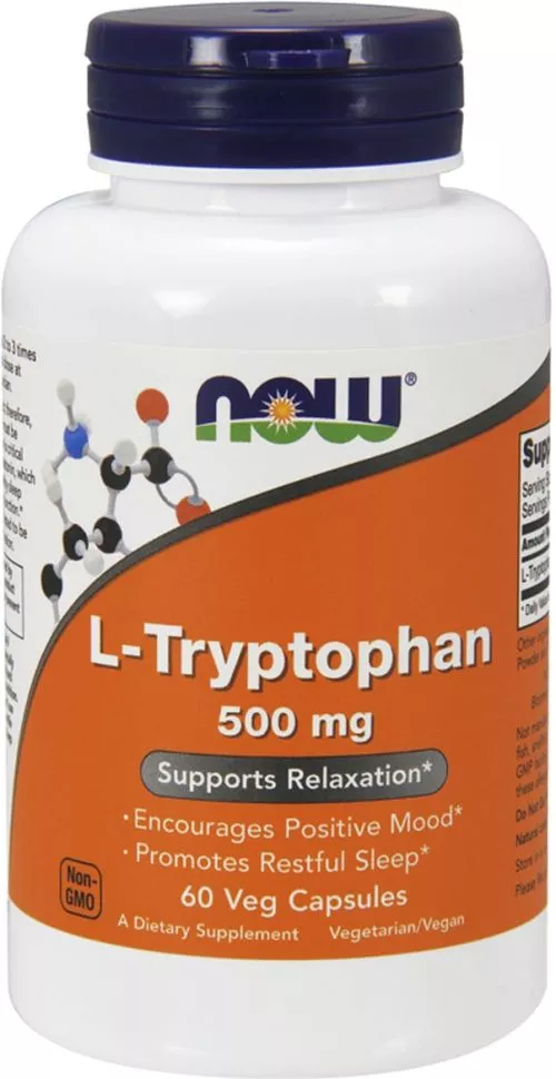 Аминокислота Now Foods L-Триптофан 500 мг 60 гелевых капсул (733739001665) - фото №3