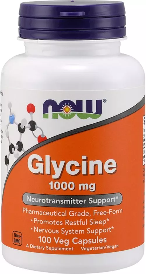 Амінокислота Now Foods Гліцин 1000 мг 100 гелевих капсул (733739001078) - фото №3