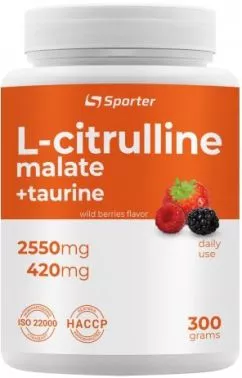 Амінокислота Sporter L-Citrulline malate 300 г Wild berries (4820249720264)