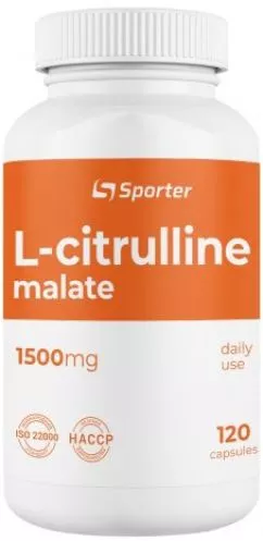 Амінокислота Sporter L-Citrulline malate 1500 мг 120 капсул (4820249720257)