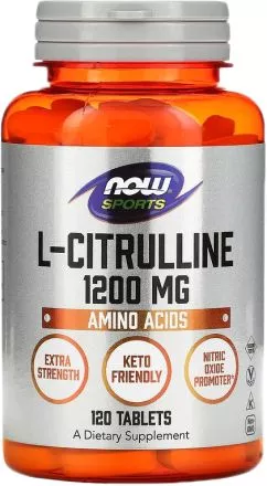 Амінокислота Now Foods: L-Цитруллин, L-Citrulline 1200 мг, 120 таблеток (733739001160)