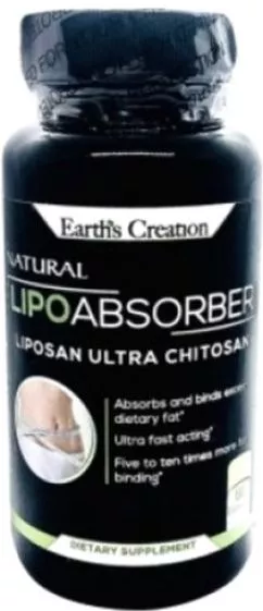 Жиросжигатель Earths Creation Lipo Absorber (Chitosan-Liposan Ultra) 60 капсул (608786009691)