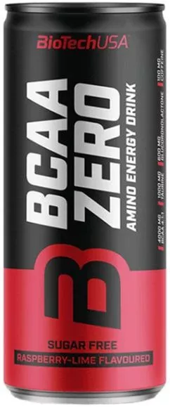 Амінокислота Biotech BCAA ZERO energy drink 330 мл Малина — лайм (5999076228980)