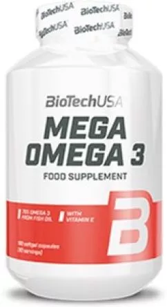 Жирные кислоты Biotech Mega Omega 3 180 капсул (5999076232437)