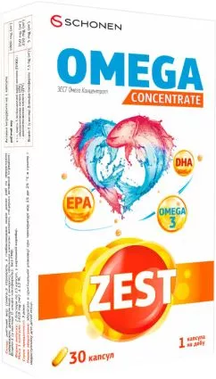 Зест омега концентрат Schonen ZEST® Omega Concentrate 30 капсул (7640158264294)