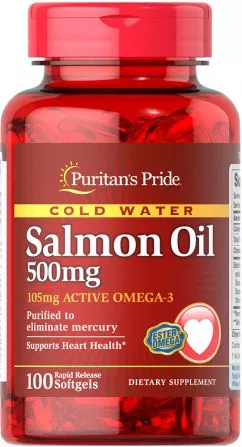 Жирные кислоты Puritan's Pride Omega-3 Salmon Oil 500 мг (025077121014)