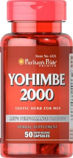 Жироспалювач Puritan's Pride Yohimbe 2000 50 капс. (074312163517)