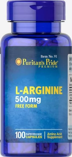 Амінокислота Puritan's Pride L-Arginine 500 mg 100 капсул (074312100918)