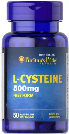 Амінокислота Puritan's Pride L-Cysteine 500 mg 50 капсул (074312101007)