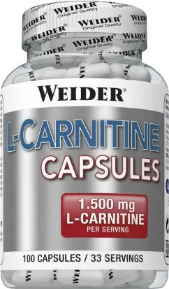 Жироспалювач Weider L-Carnitine 1500 100 капсул (4044782385715)