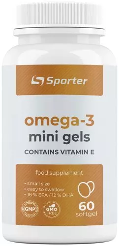 Рыбий жир Sporter Omega 3 500 мг plus Vit E 60 гелевых капсул (4820249720592)