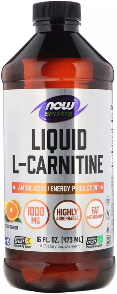 Жироспалювач NOW Foods Carnitine Liquid 1000 мг — 473 мл Citrus (733739000651) - фото №3