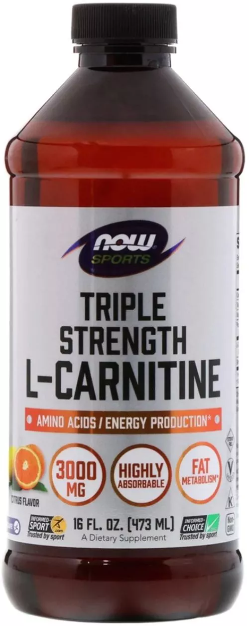 Жиросжигатель NOW Foods Carnitine Liquid 3000 мг - 473 мл Citrus (733739000644) - фото №3