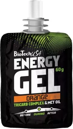 Предтренировочний комплекс Biotech Energy Gel 60 г 1/24 апельсин (5999076205219)